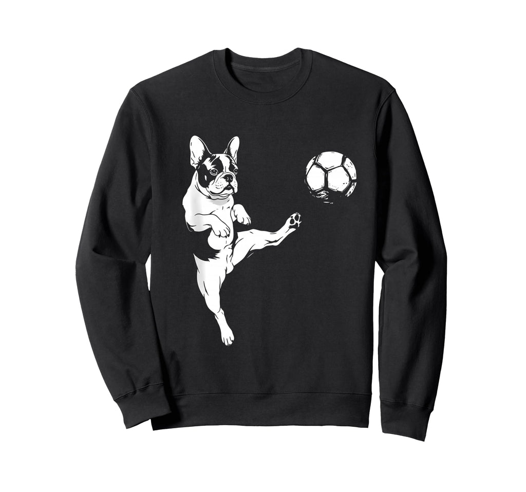 French Bulldog Soccer Player Funny Sweatshirt - Graphic Print Men Women - T-Shirt, Sweatshirt, Hoodie