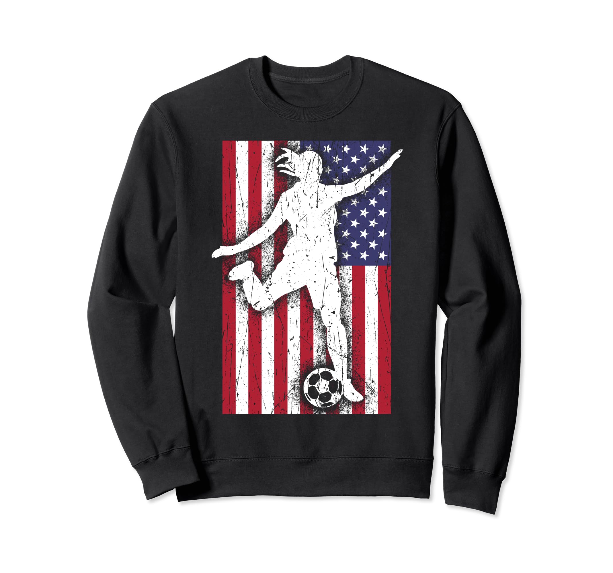 Soccer Player Usa American Flag Sweatshirt - Casual Everyday Wear Unisex - T-Shirt, Sweatshirt, Hoodie