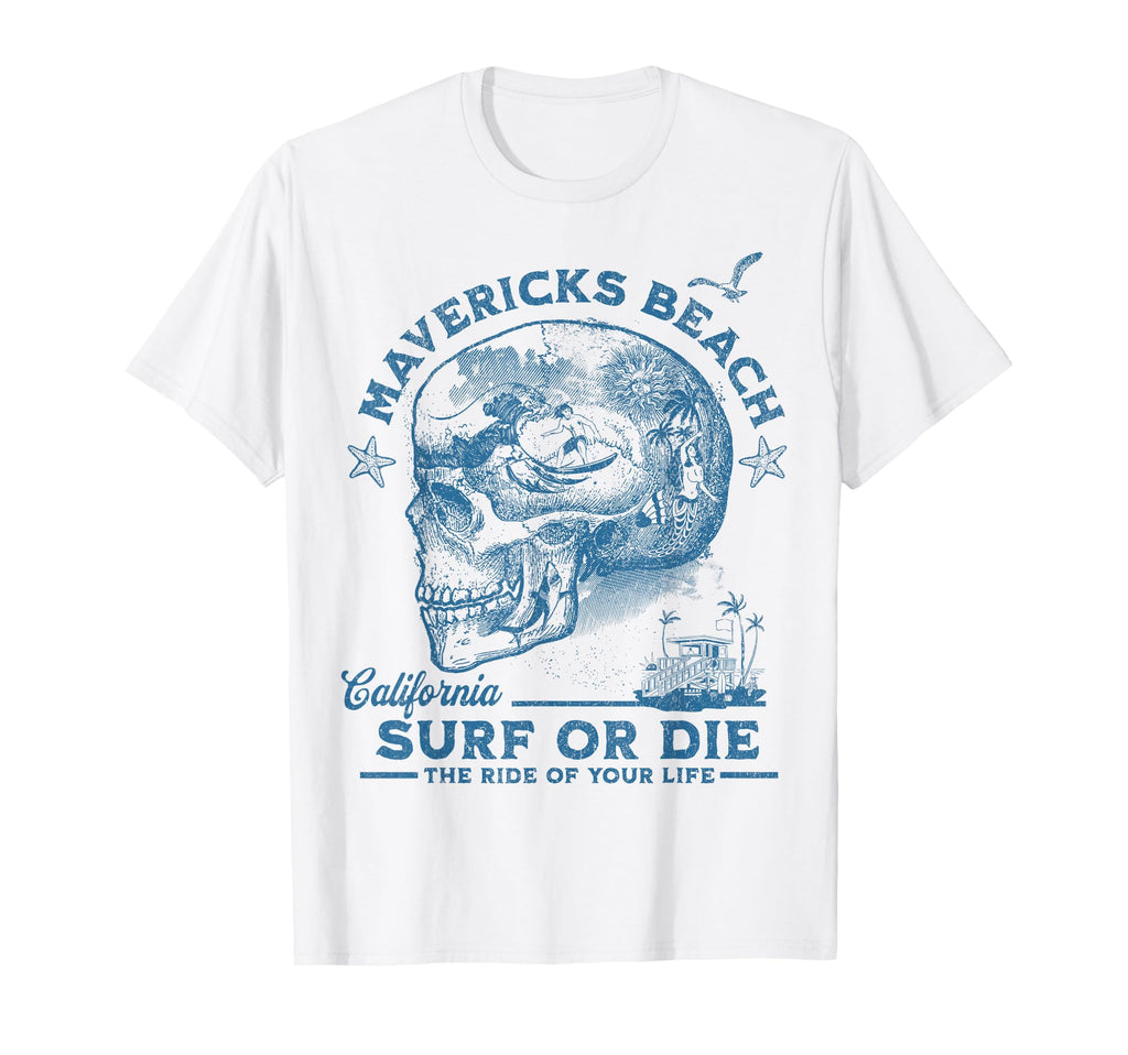 Mavericks Beach Surfing Pacific Ocean T-Shirt - Novelty Apparel Men Women - T-Shirt, Sweatshirt, Hoodie