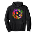 Soccer Ball Watercolor Paint Splashes Hoodie - Aesthetic Graphic Men Women - T-Shirt, Sweatshirt, Hoodie