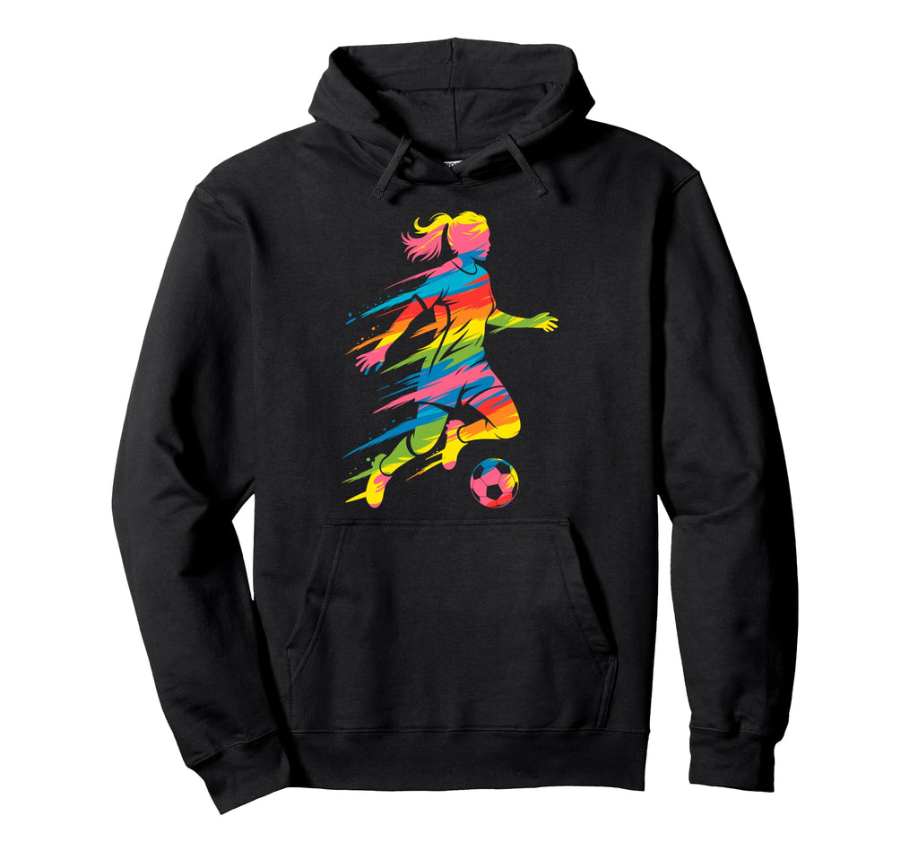 Colorful Funny Soccer Fan Dad Mom Hoodie - Minimalist Print for Adults - T-Shirt, Sweatshirt, Hoodie