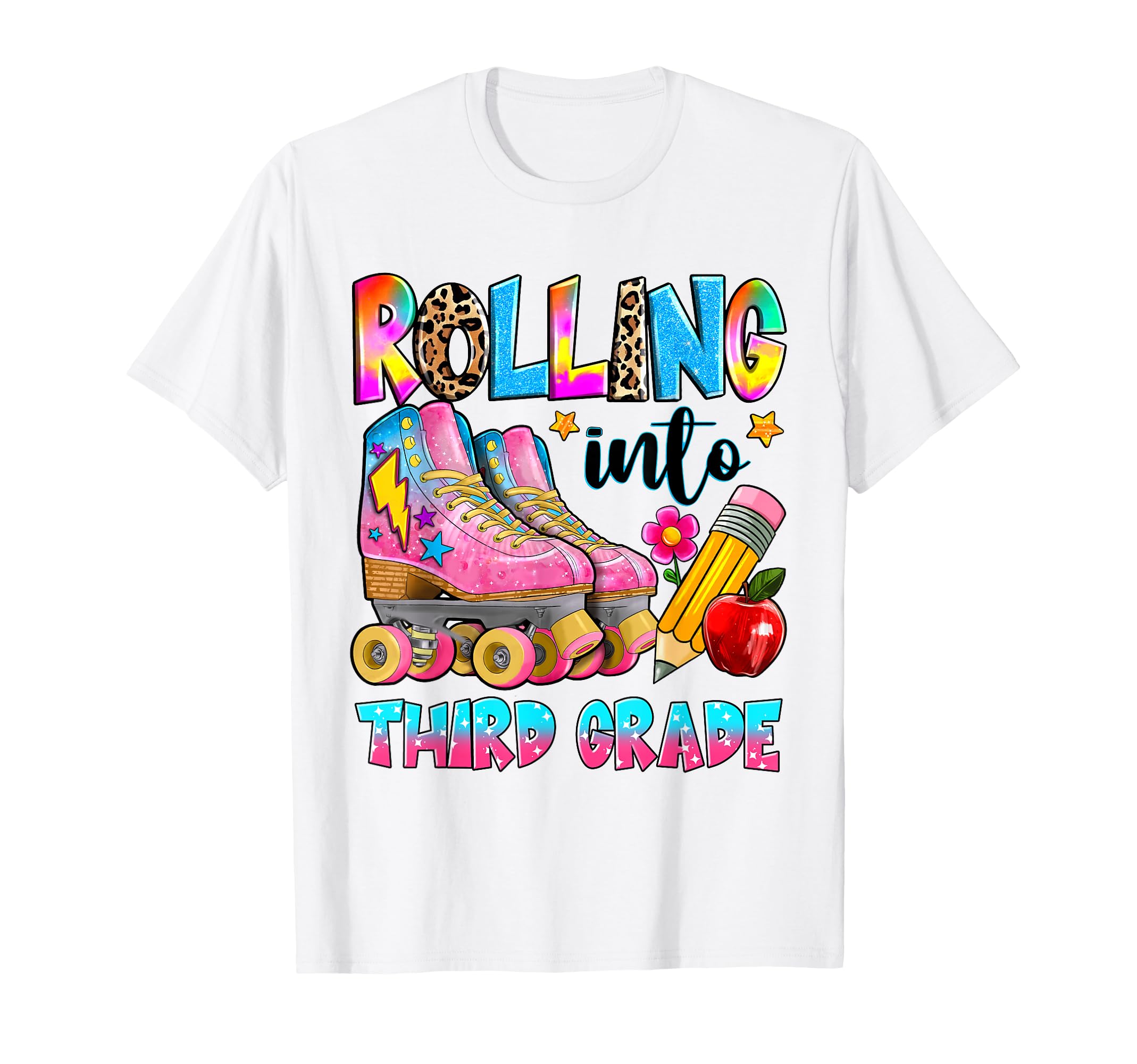 Rolling Into Third Grade Roller Skates T-Shirt - Unique Graphic for Adults - T-Shirt, Sweatshirt, Hoodie