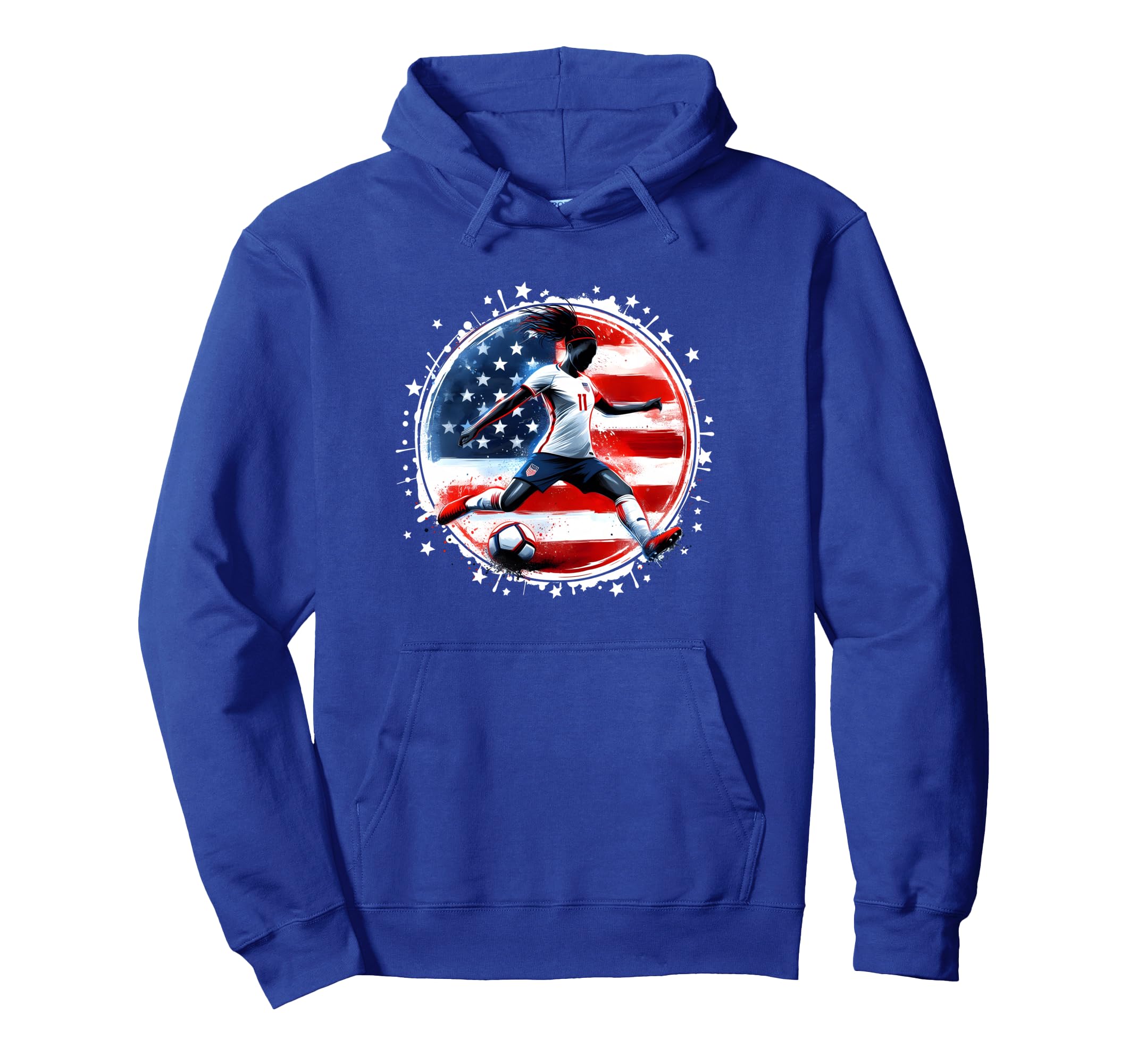 Womens Soccer American Flag Soccer Hoodie - Fun Novelty Design Unisex - T-Shirt, Sweatshirt, Hoodie