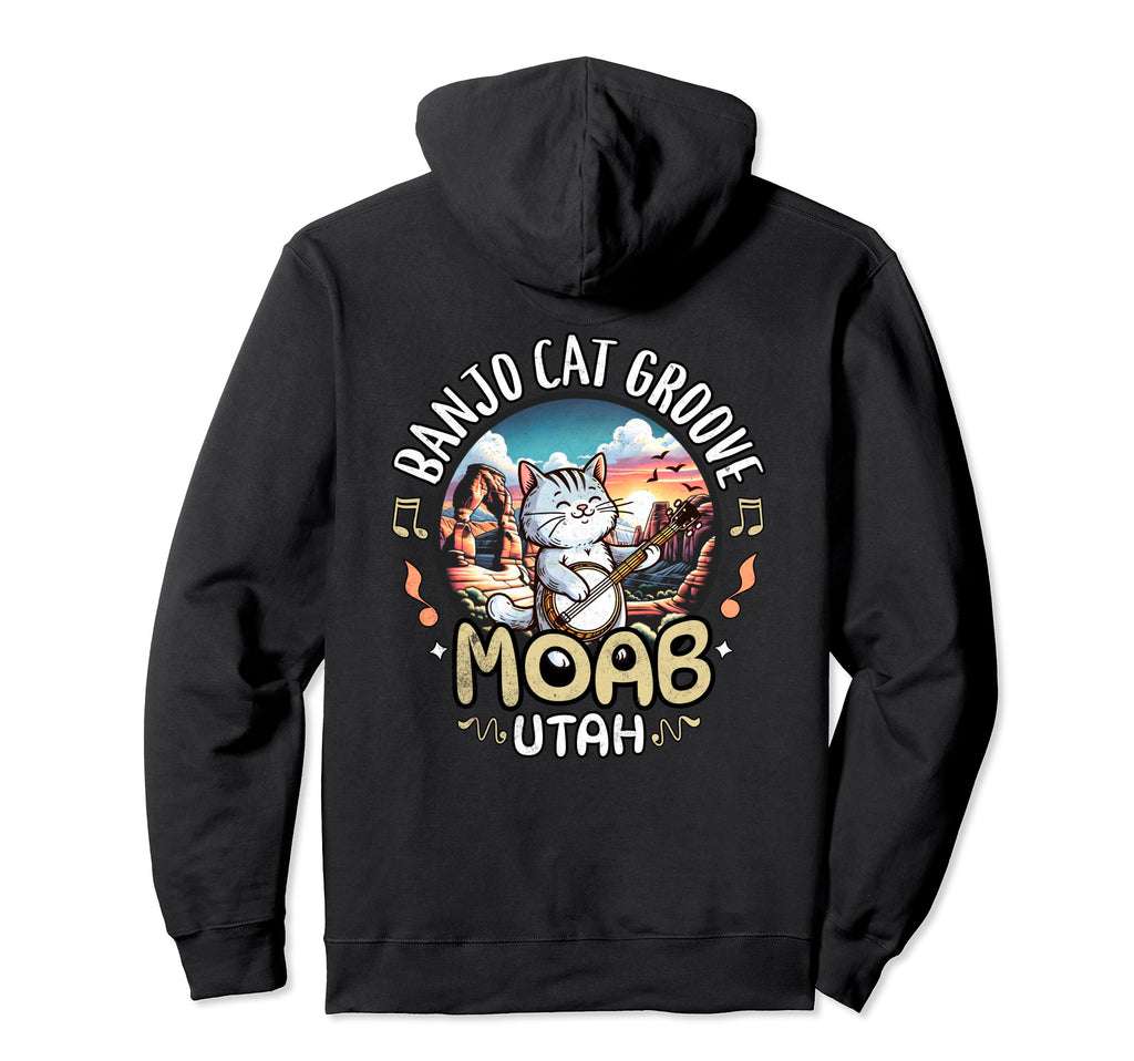Moab Utah Arches National Park Banjo Cat Hoodie - Aesthetic Graphic Unisex - T-Shirt, Sweatshirt, Hoodie