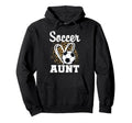Soccer Aunt Leopard Heart Matching Hoodie - Fun Novelty Design Unisex - T-Shirt, Sweatshirt, Hoodie