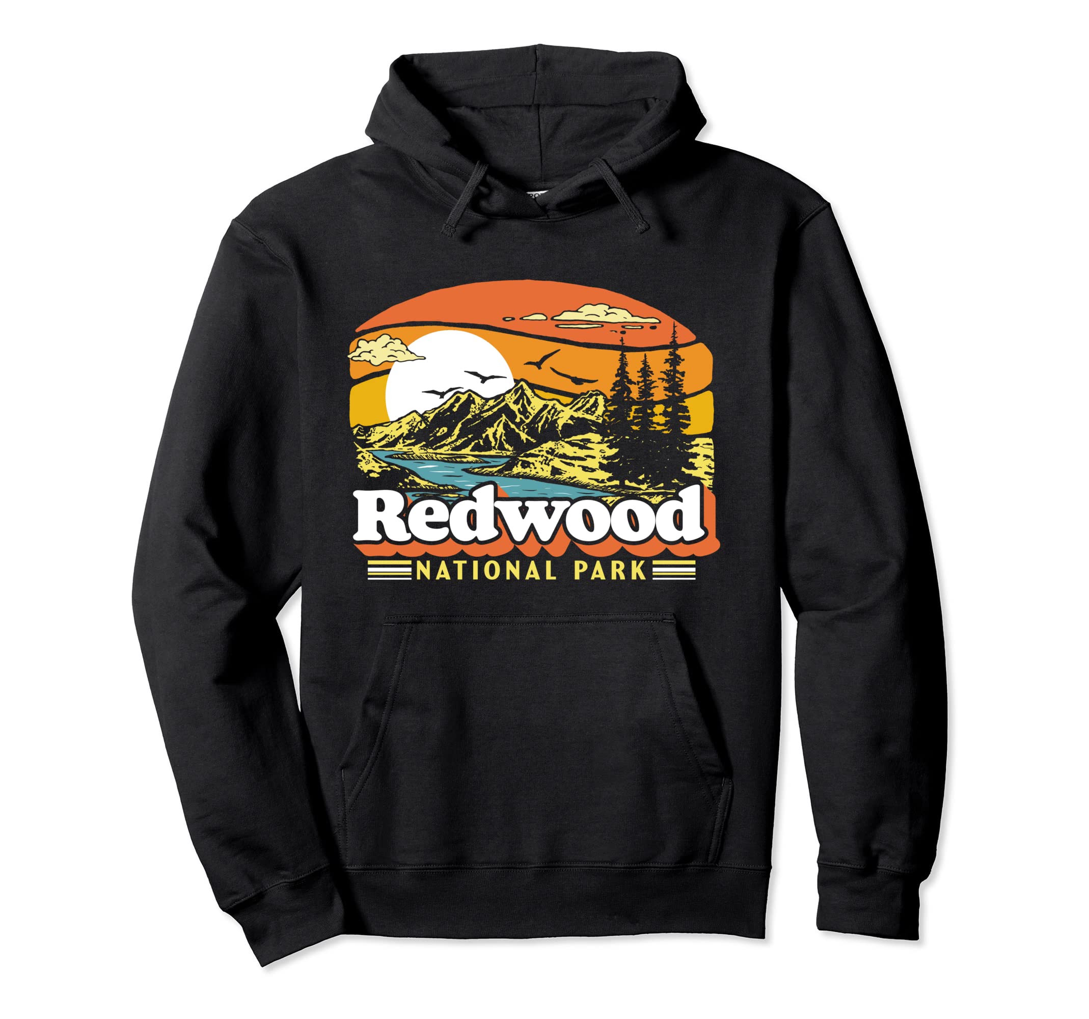 Redwood National Park 80S California Hoodie - Unique Graphic Unisex - T-Shirt, Sweatshirt, Hoodie