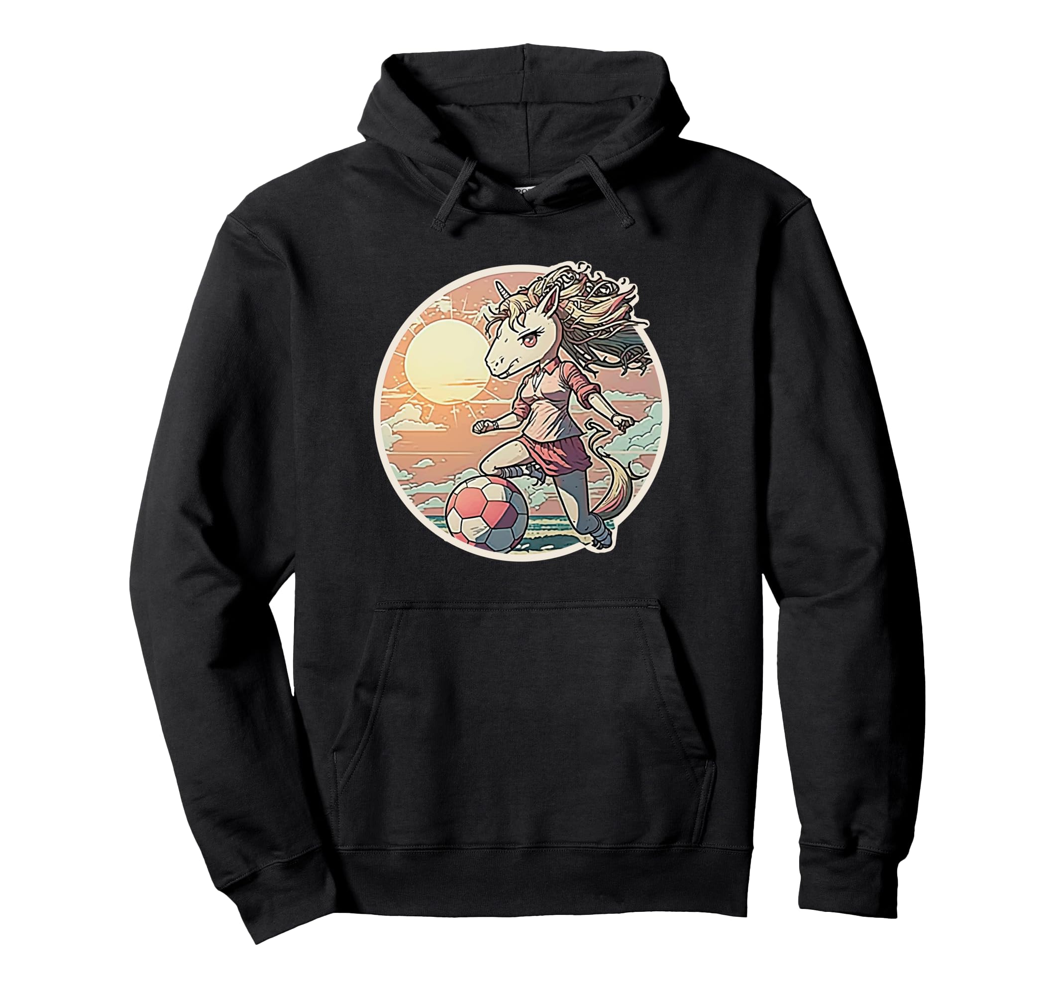 Soccer Anime Manga Unicorn Soccer Hoodie - Casual Everyday Wear for Adults - T-Shirt, Sweatshirt, Hoodie