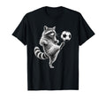 Funny Raccoon Kicking Soccer Ball T-Shirt - Fun Novelty Design Unisex - T-Shirt, Sweatshirt, Hoodie