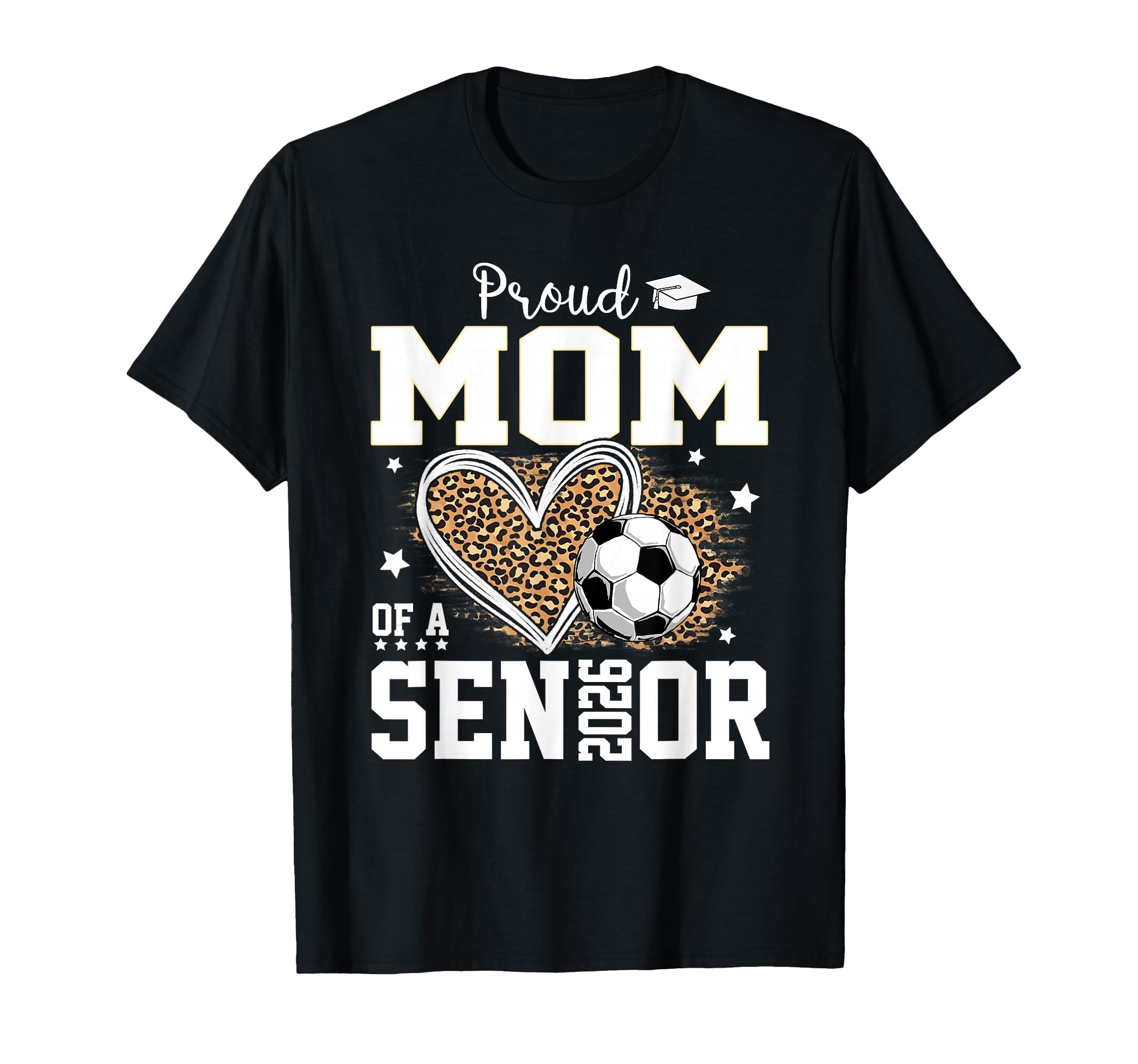 Proud Mom Senior 2026 Leopard Soccer T-Shirt - Graphic Print for Adults - T-Shirt, Sweatshirt, Hoodie