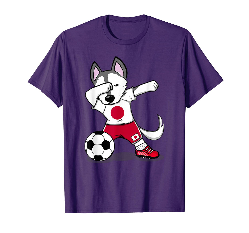 Dabbing Husky Japan Soccer Fans T-Shirt - Aesthetic Graphic Men Women - T-Shirt, Sweatshirt, Hoodie