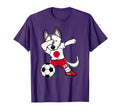 Dabbing Husky Japan Soccer Fans T-Shirt - Aesthetic Graphic Men Women - T-Shirt, Sweatshirt, Hoodie