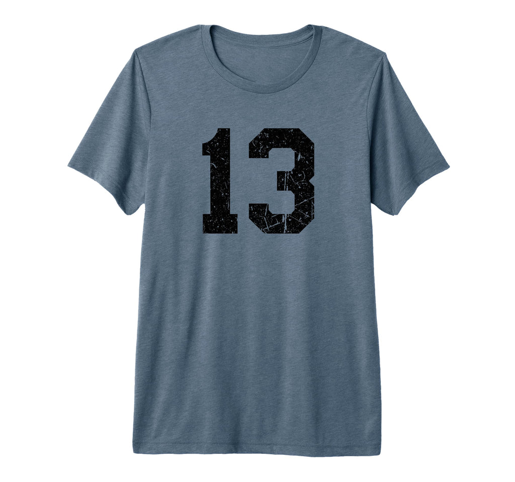 Black Distressed Sport Team Number 13 T-Shirt - Streetwear Style Men Women - T-Shirt, Sweatshirt, Hoodie