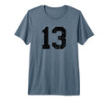 Black Distressed Sport Team Number 13 T-Shirt - Streetwear Style Men Women - T-Shirt, Sweatshirt, Hoodie