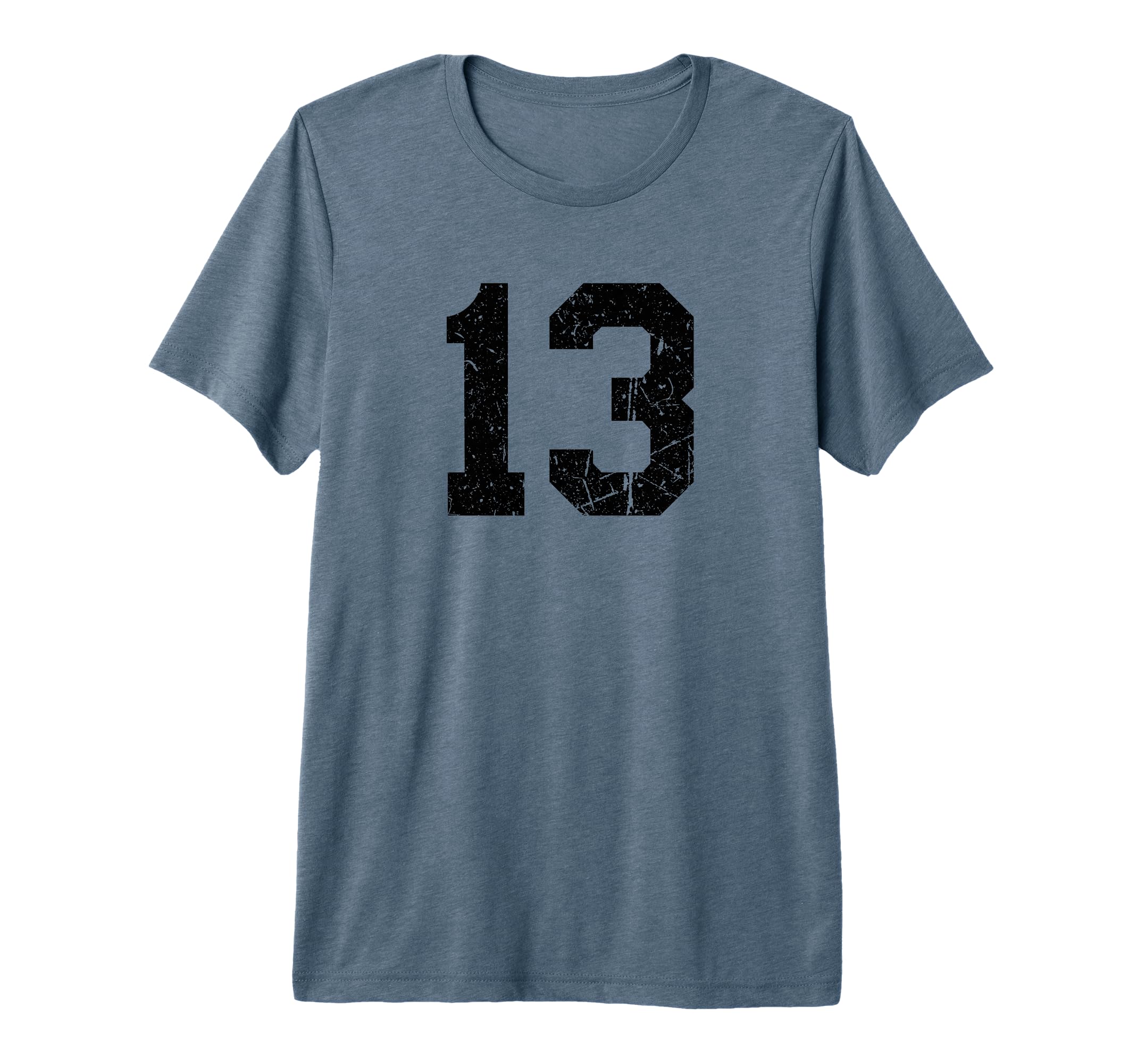 Black Distressed Sport Team Number 13 T-Shirt - Streetwear Style Men Women - T-Shirt, Sweatshirt, Hoodie