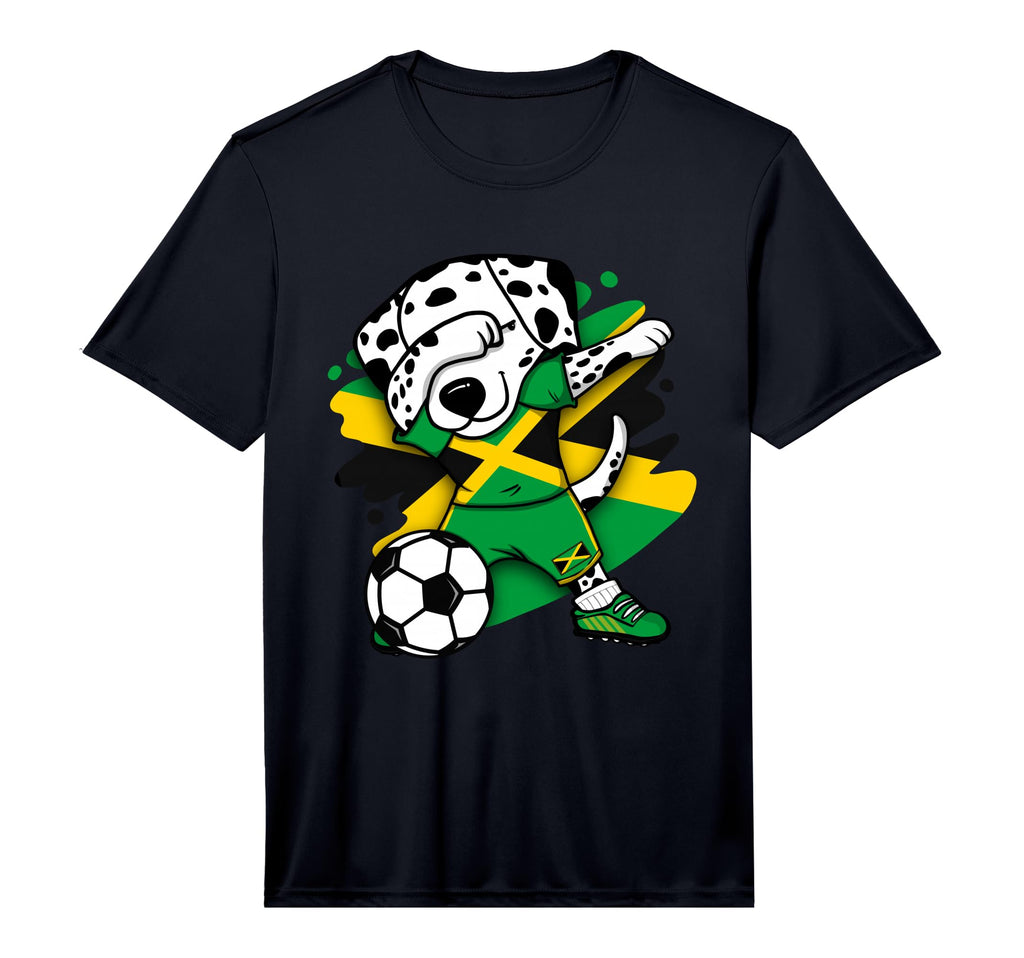 Dabbing Dalmatian Jamaica Soccer Fans T-Shirt - Unique Graphic for Adults - T-Shirt, Sweatshirt, Hoodie