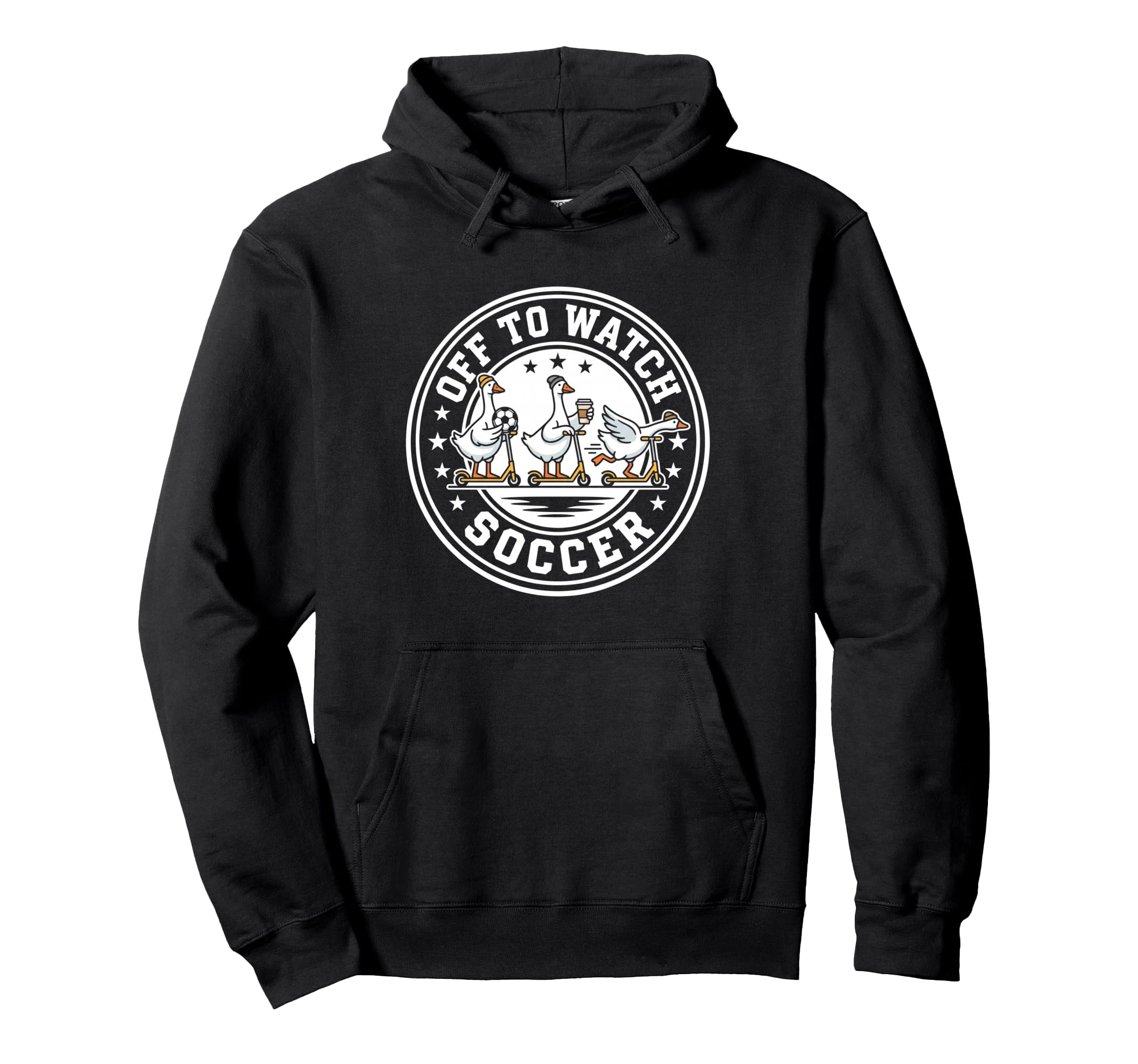 Off To Watch Soccer Silly Goose Funny Hoodie - Unique Graphic for Adults - T-Shirt, Sweatshirt, Hoodie