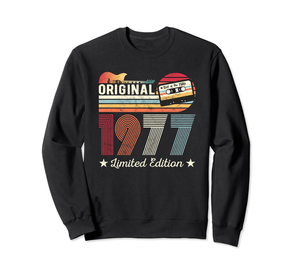 Original 1977 Birthday Guitar Sweatshirt - Unique Graphic Men Women - T-Shirt, Sweatshirt, Hoodie
