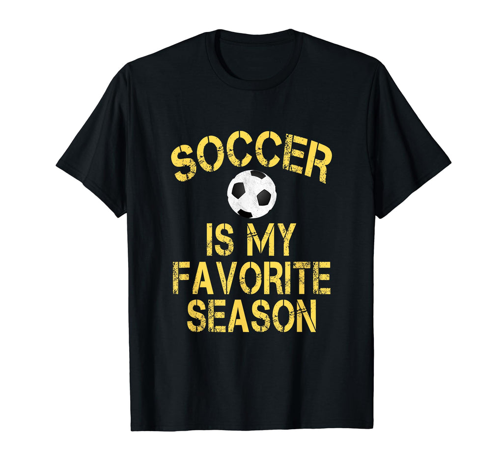 Soccer Is My Favorite Season Yellow T-Shirt - Minimalist Print for Adults - T-Shirt, Sweatshirt, Hoodie