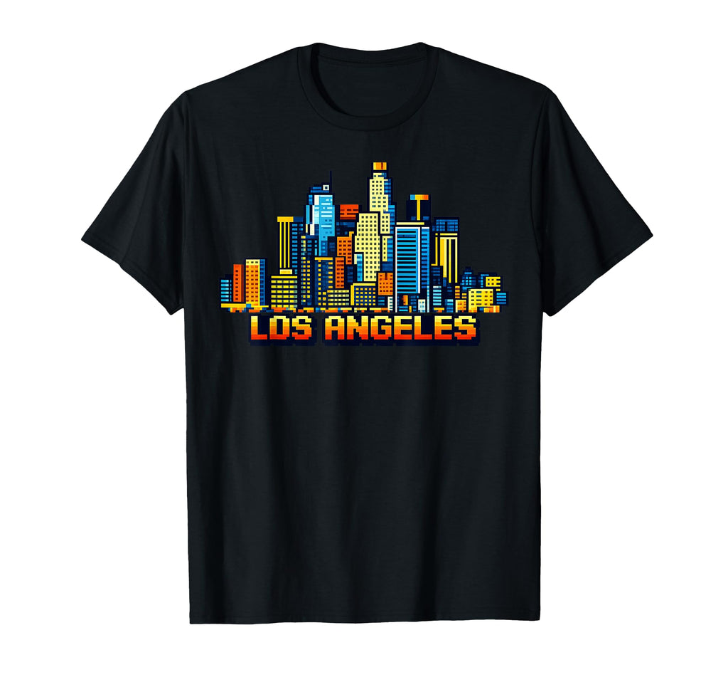 Los Angeles 8 Bit Video Arcade Gamer T-Shirt - Graphic Print for Adults - T-Shirt, Sweatshirt, Hoodie