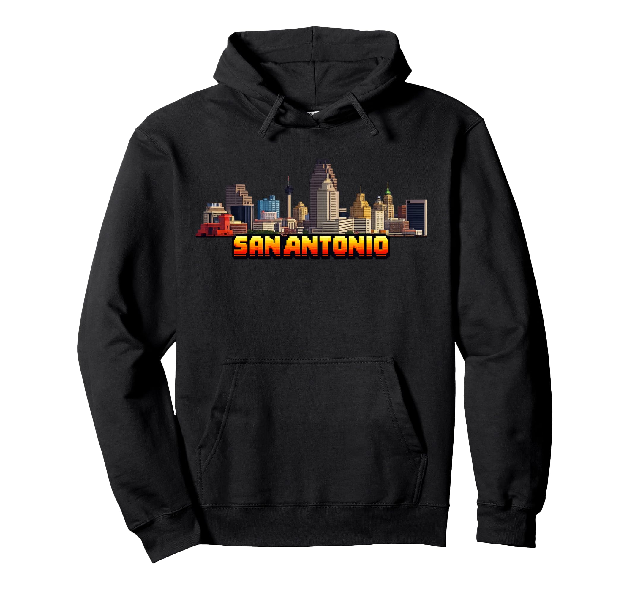 San Antonio 8 Bit Video Arcade Gamer Hoodie - Custom Art Print Unisex - T-Shirt, Sweatshirt, Hoodie