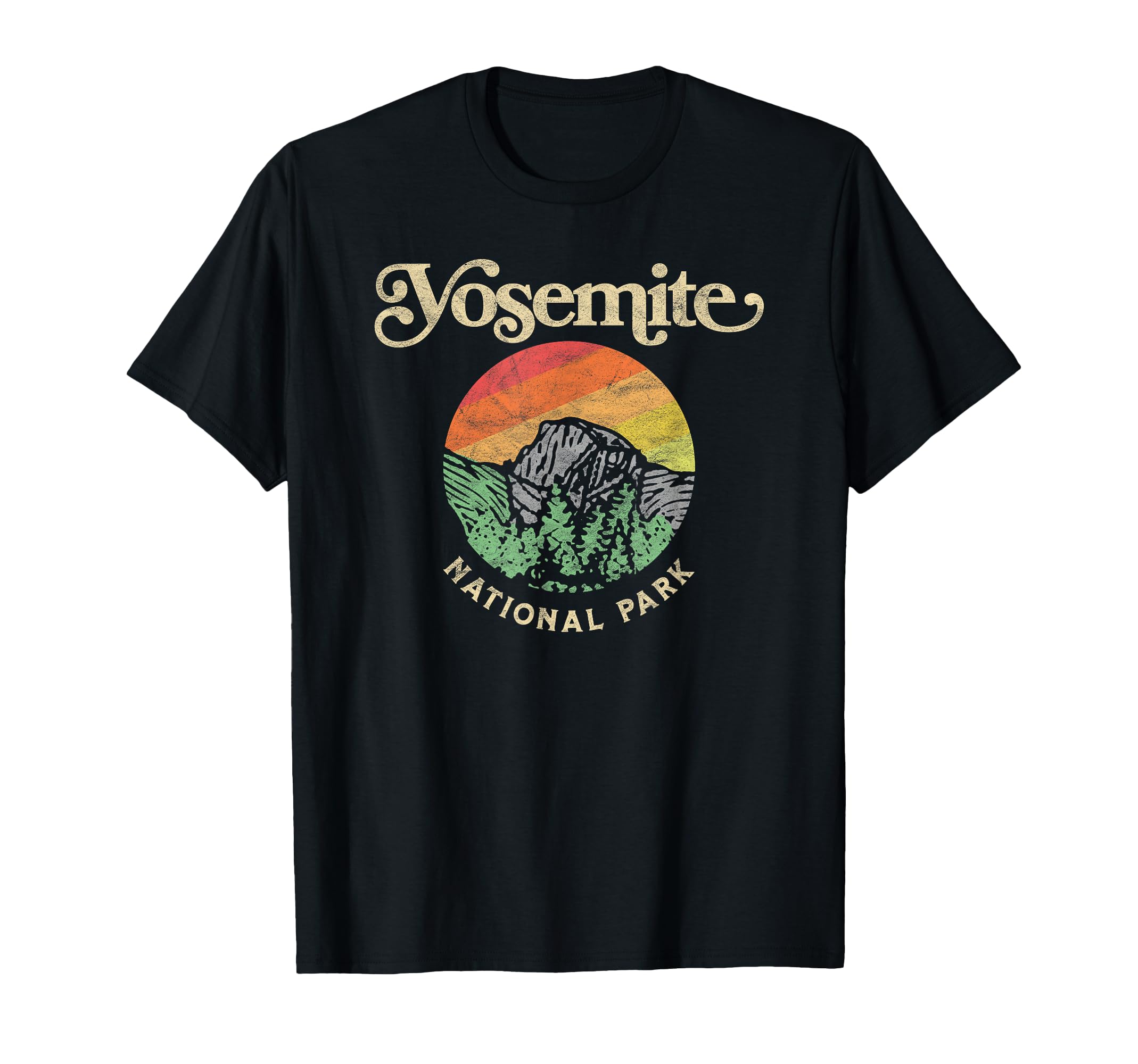 Yosemite National Park Sixties Vibe Half T-Shirt - Graphic Print Unisex - T-Shirt, Sweatshirt, Hoodie