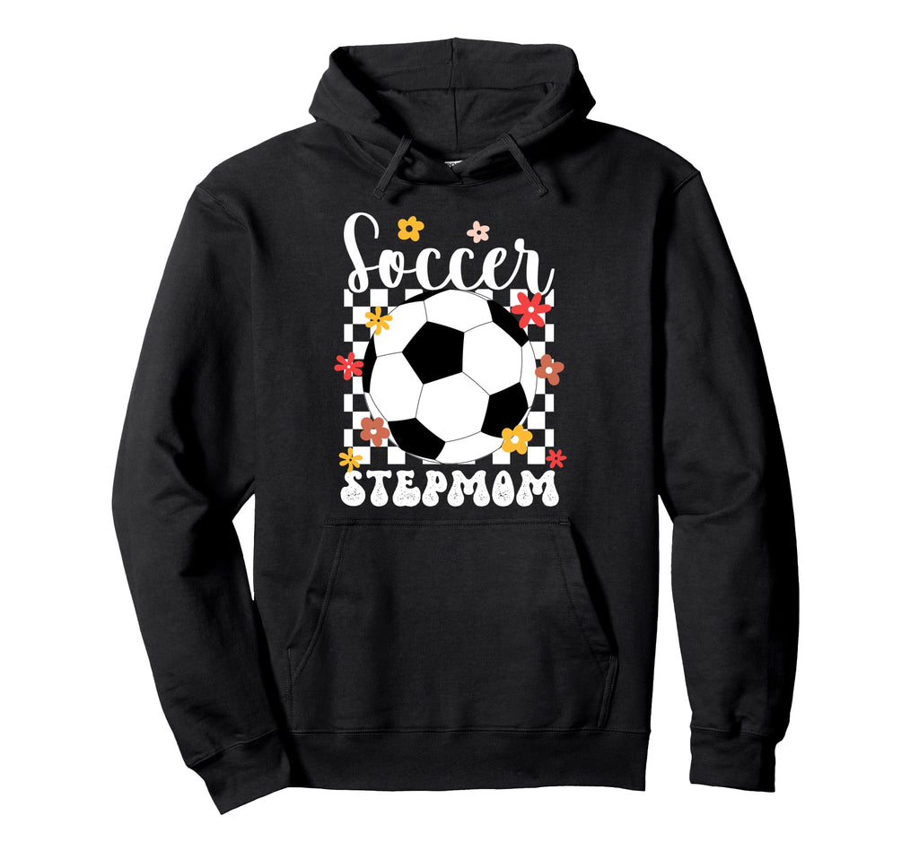 Groovy Soccer Stepmom Soccer Player Step Hoodie - Trendy Graphic Men Women - T-Shirt, Sweatshirt, Hoodie