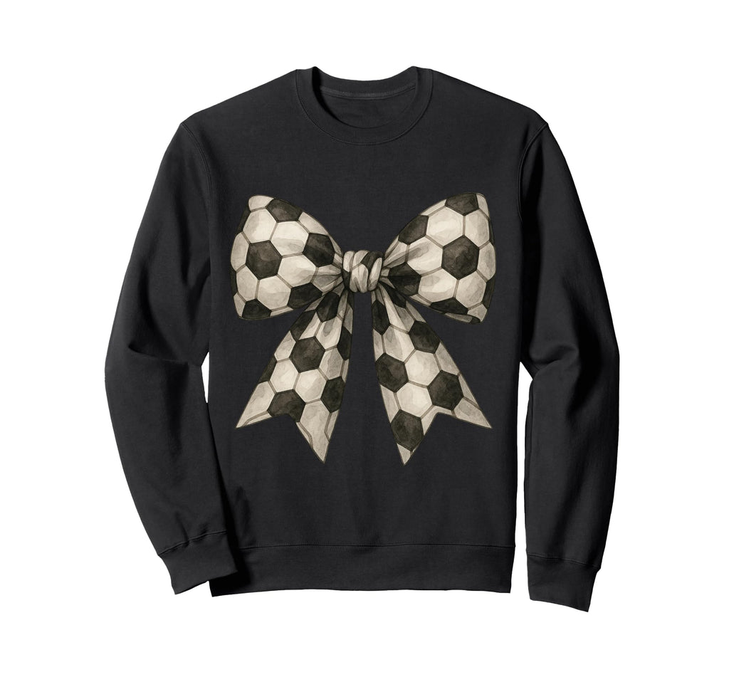 Watercolor Soccer Ball Bow Sport Sweatshirt - Unique Graphic for Adults - T-Shirt, Sweatshirt, Hoodie