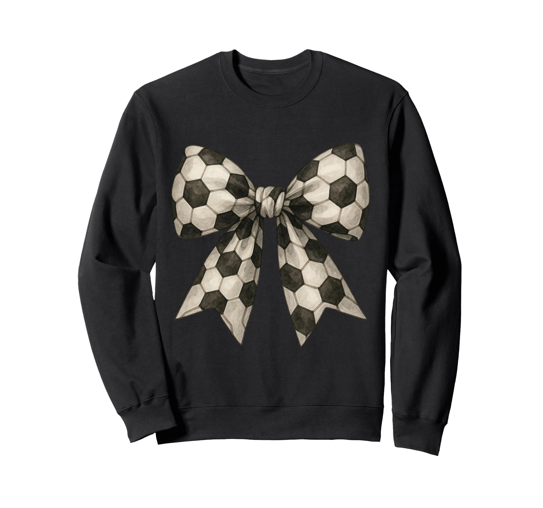 Watercolor Soccer Ball Bow Sport Sweatshirt - Unique Graphic for Adults - T-Shirt, Sweatshirt, Hoodie