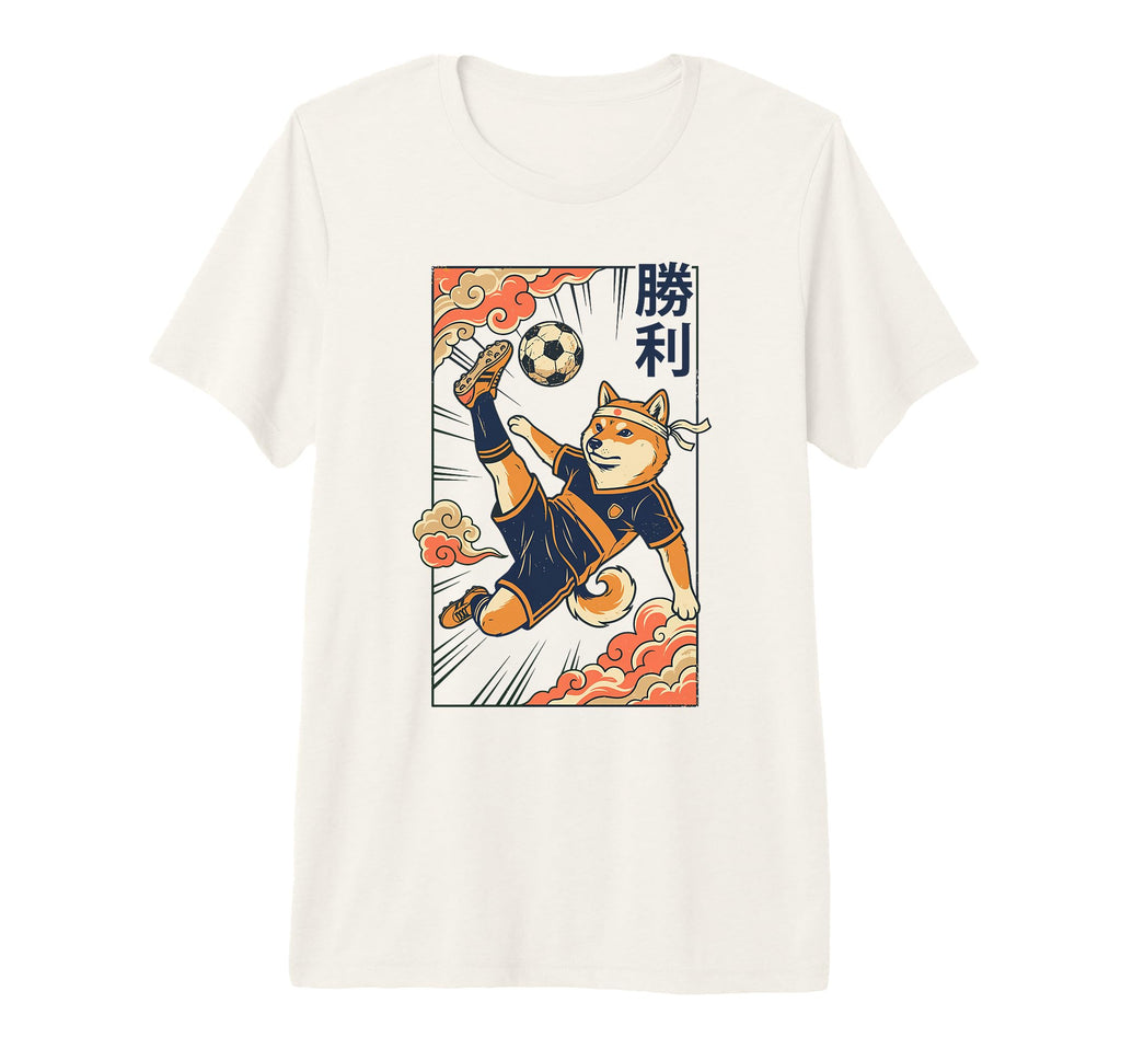 Shiba Inu Soccer Anime Bicycle Kick T-Shirt - Novelty Apparel Men Women - T-Shirt, Sweatshirt, Hoodie