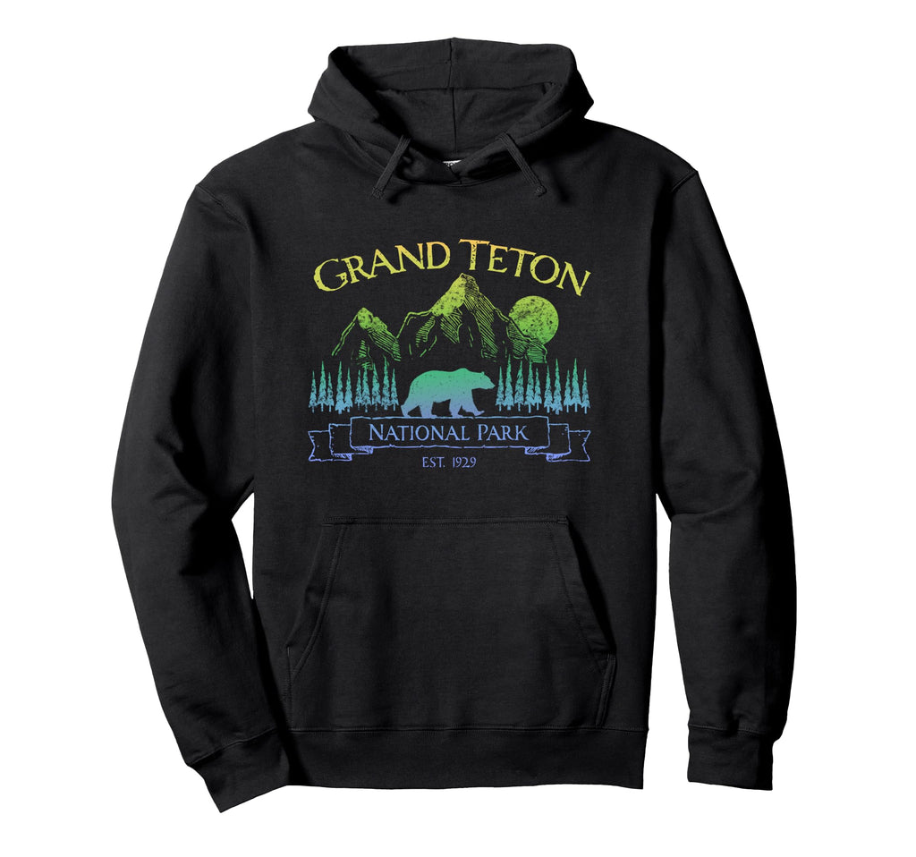 Grand Teton National Park Grizzly Bear Hoodie - Trendy Graphic Unisex - T-Shirt, Sweatshirt, Hoodie