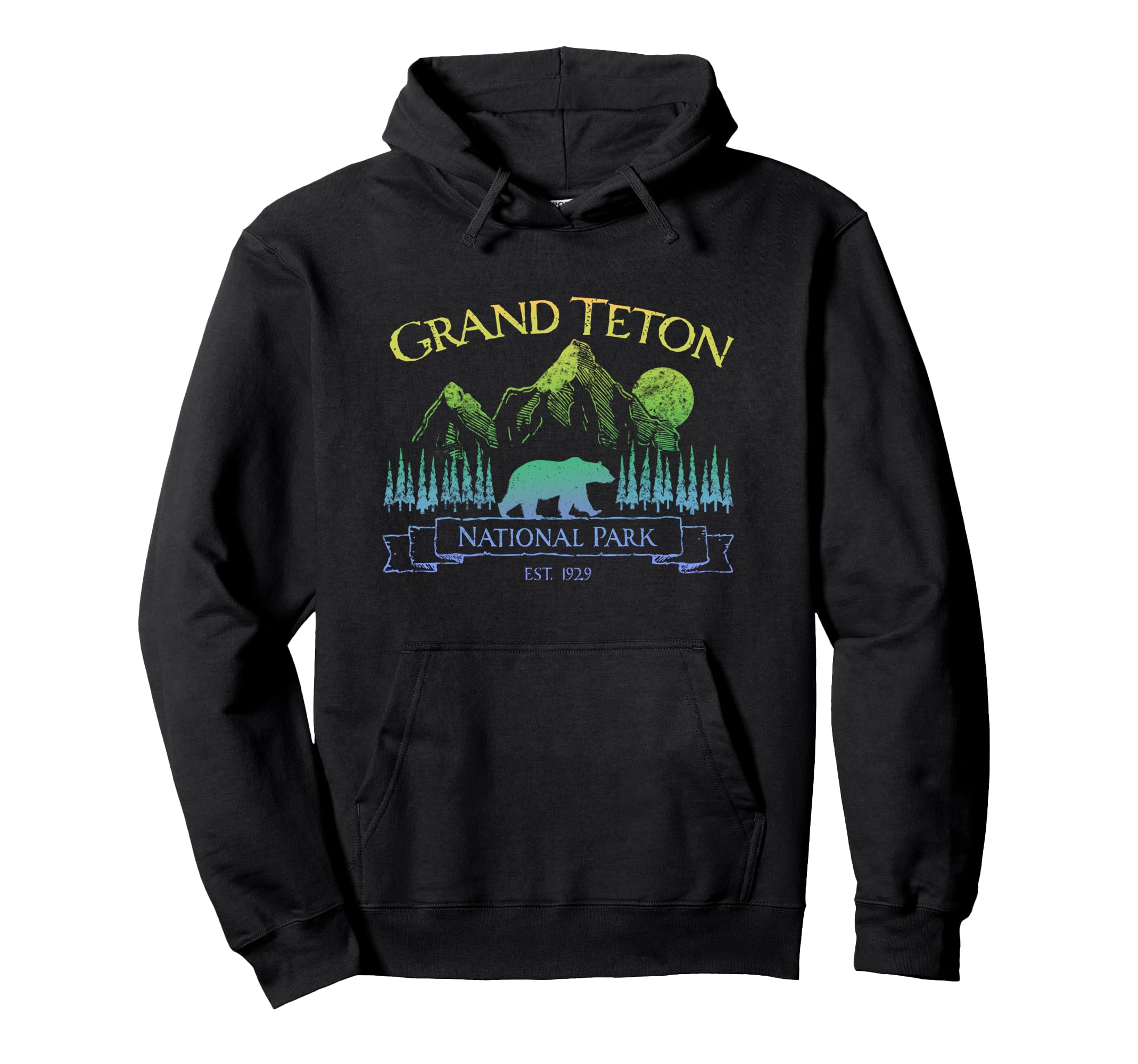 Grand Teton National Park Grizzly Bear Hoodie - Trendy Graphic Unisex - T-Shirt, Sweatshirt, Hoodie