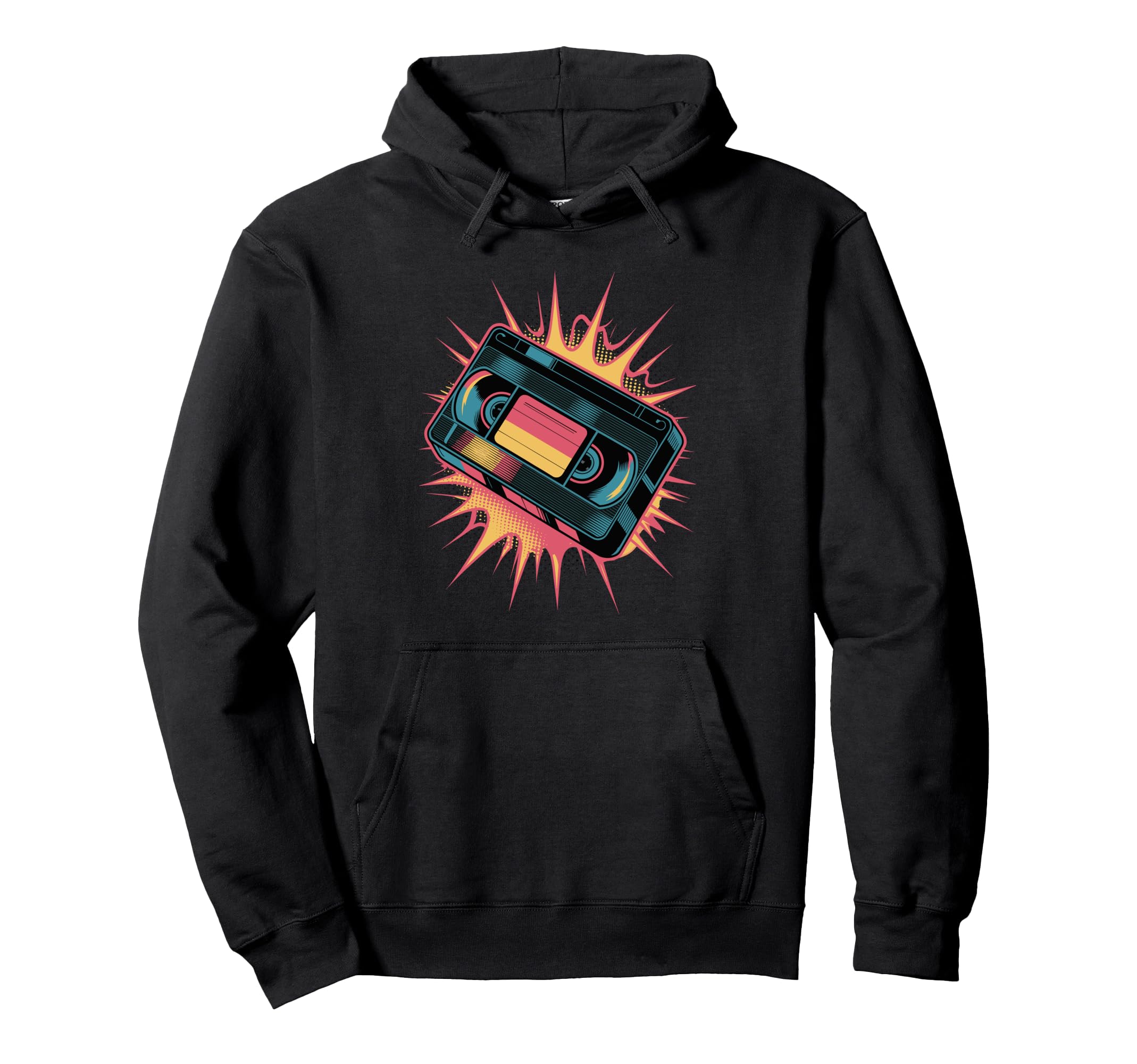 Pop Art Cassette Player Music Tape Hoodie - Fun Novelty Design Unisex - T-Shirt, Sweatshirt, Hoodie