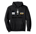 Never Forget Floppy Disk Vhs Cassette Hoodie - Unique Graphic for Adults - T-Shirt, Sweatshirt, Hoodie