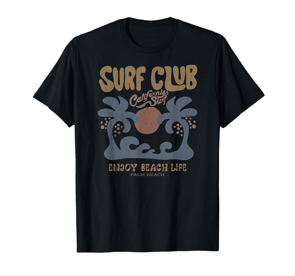 California Surf Club Beach Aesthetic T-Shirt - Aesthetic Graphic for Adults - T-Shirt, Sweatshirt, Hoodie