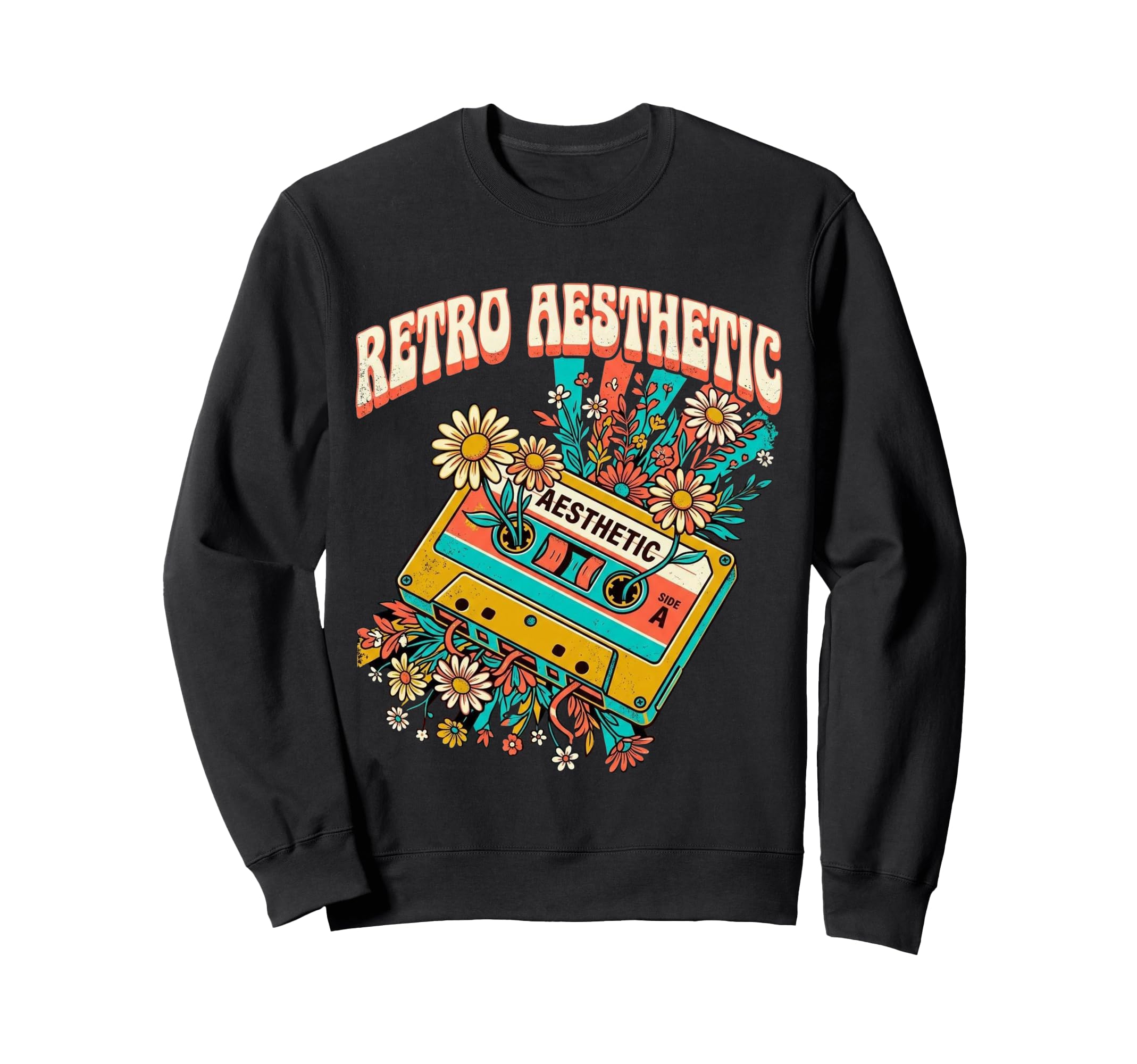 Aesthetic Daisy Cassette Tape 1970S Sweatshirt - Custom Art Print Unisex - T-Shirt, Sweatshirt, Hoodie