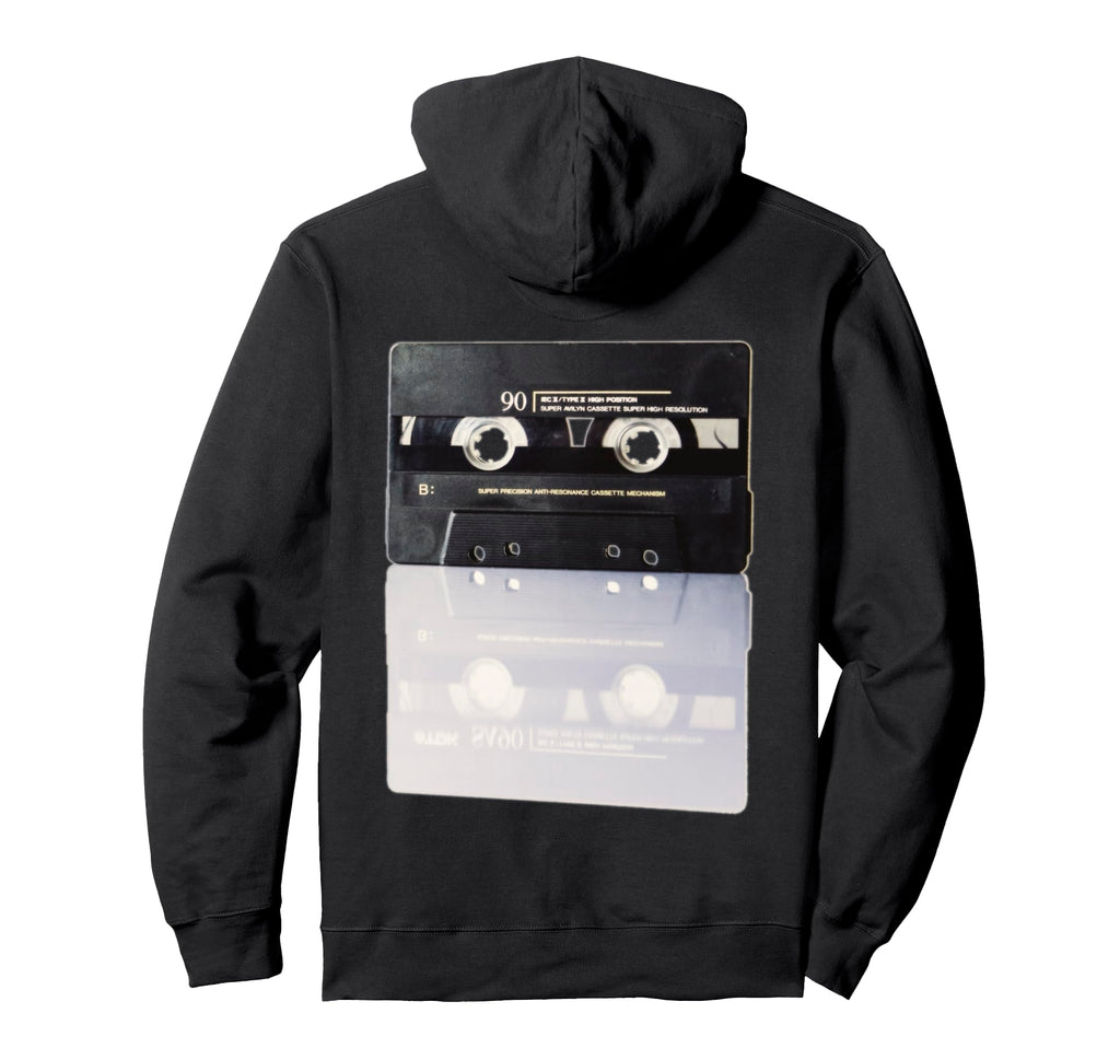 Cassette Tape Reflection Hoodie - Trendy Graphic for Adults - T-Shirt, Sweatshirt, Hoodie
