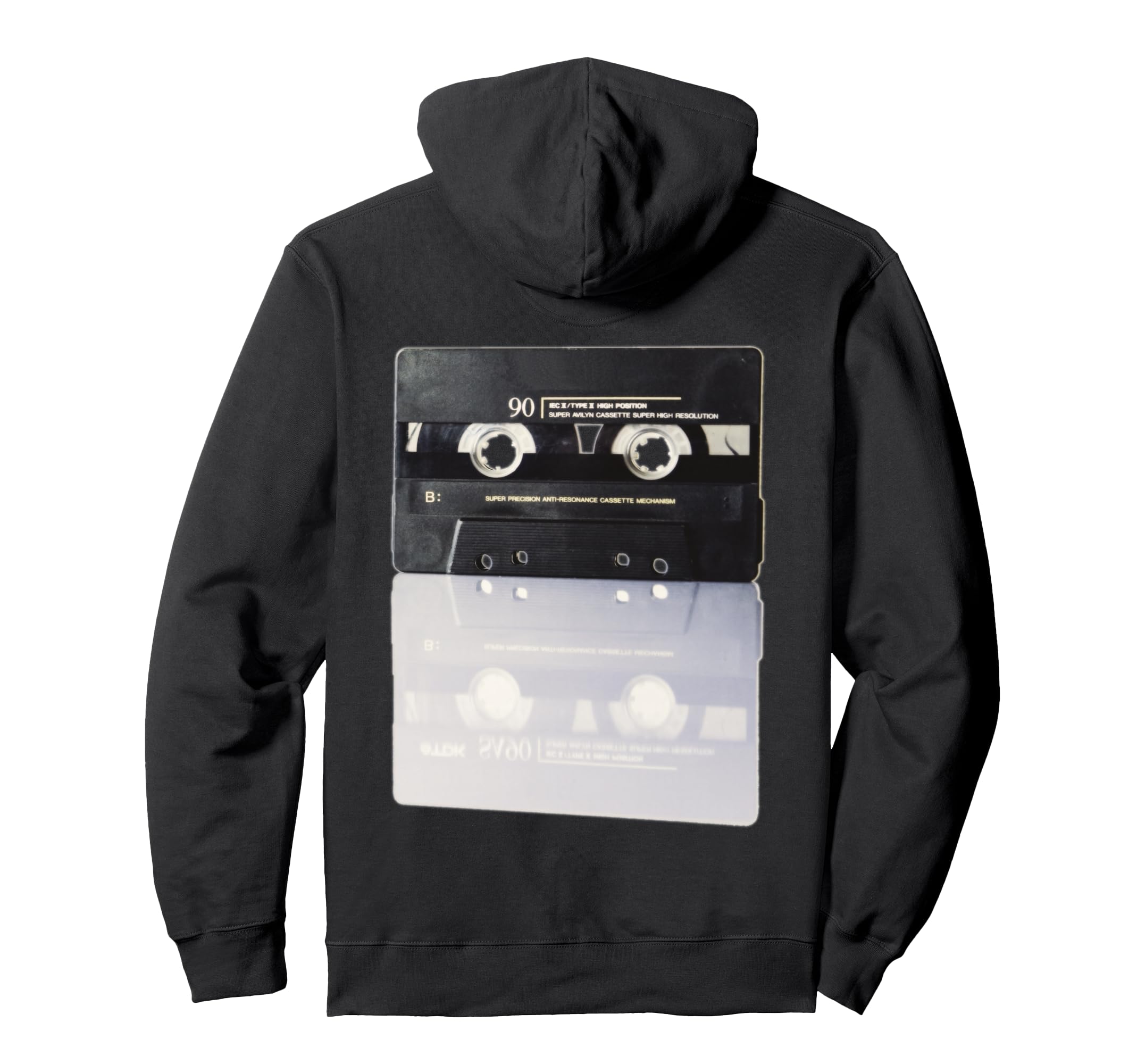 Cassette Tape Reflection Hoodie - Trendy Graphic for Adults - T-Shirt, Sweatshirt, Hoodie