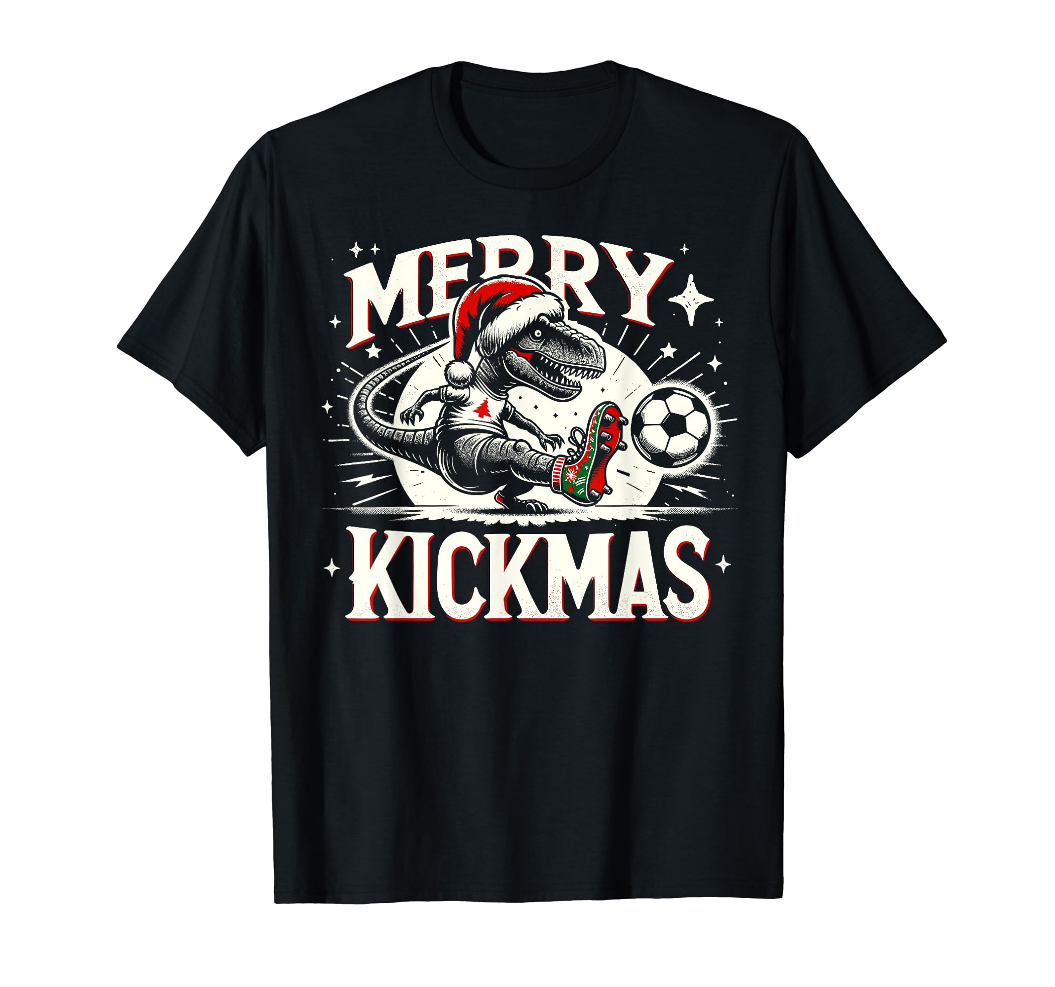 Soccer Dinosaur T Rex Merry T-Shirt - Casual Everyday Wear for Adults - T-Shirt, Sweatshirt, Hoodie