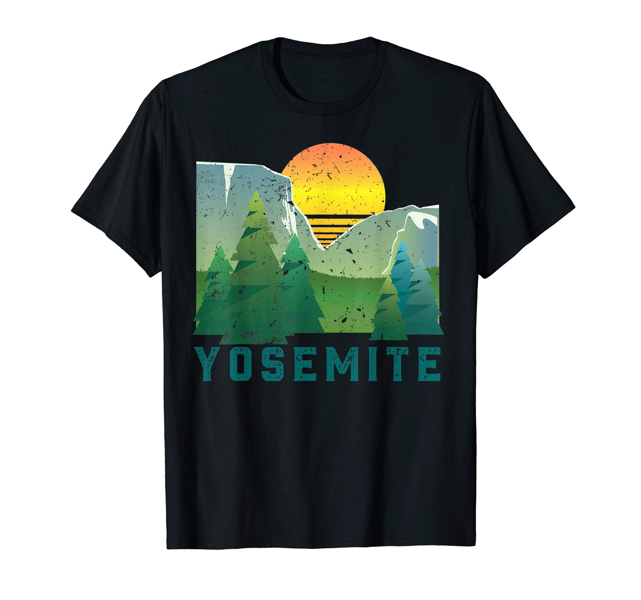 Yosemite National Park Geometric T-Shirt - Fun Novelty Design for Adults - T-Shirt, Sweatshirt, Hoodie