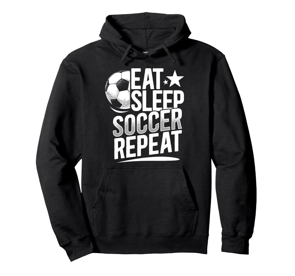 Eat Sleep Soccer Repeat Soccer Player Hoodie - Aesthetic Graphic for Adults - T-Shirt, Sweatshirt, Hoodie