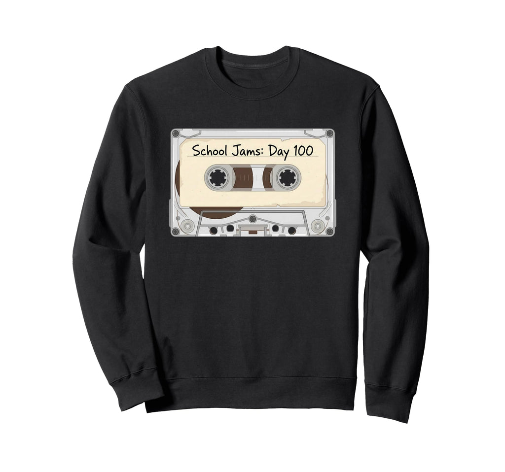 100 Days School Jams Cassette Tape Sweatshirt - Minimalist Print Men Women - T-Shirt, Sweatshirt, Hoodie