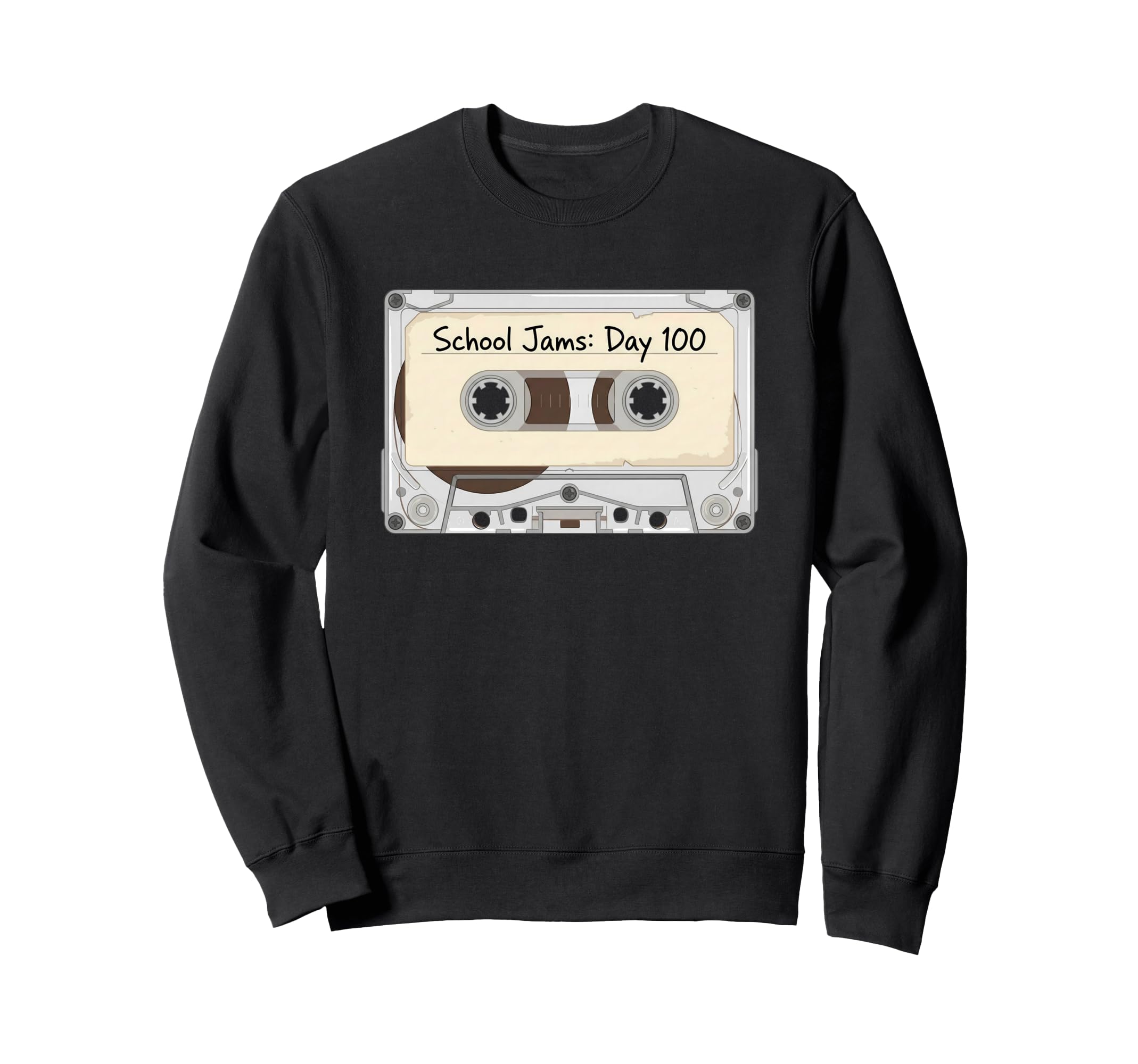 100 Days School Jams Cassette Tape Sweatshirt - Minimalist Print Men Women - T-Shirt, Sweatshirt, Hoodie