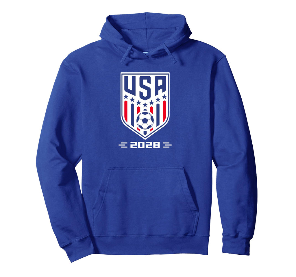 American Flag Soccer Soccer 2028 Hoodie - Graphic Print for Adults - T-Shirt, Sweatshirt, Hoodie