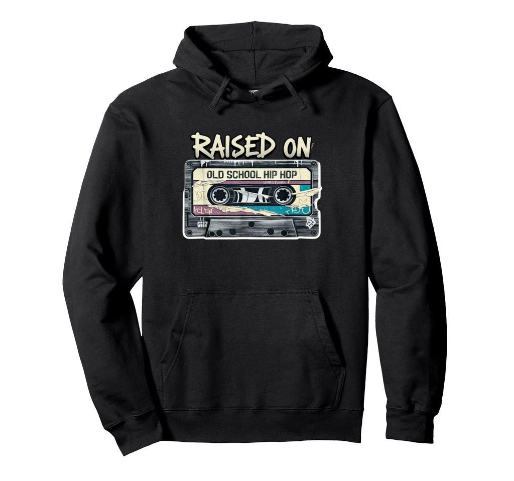 Raised Old School Hip Hop Cassette Tape Hoodie - Custom Art Print Unisex - T-Shirt, Sweatshirt, Hoodie