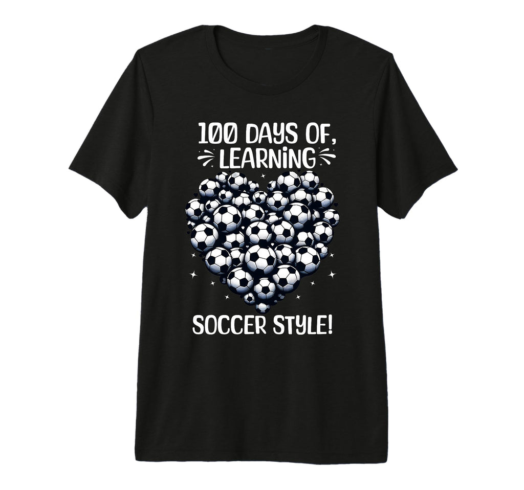 100 Days School Soccer Heart Love T-Shirt - Trendy Graphic for Adults - T-Shirt, Sweatshirt, Hoodie