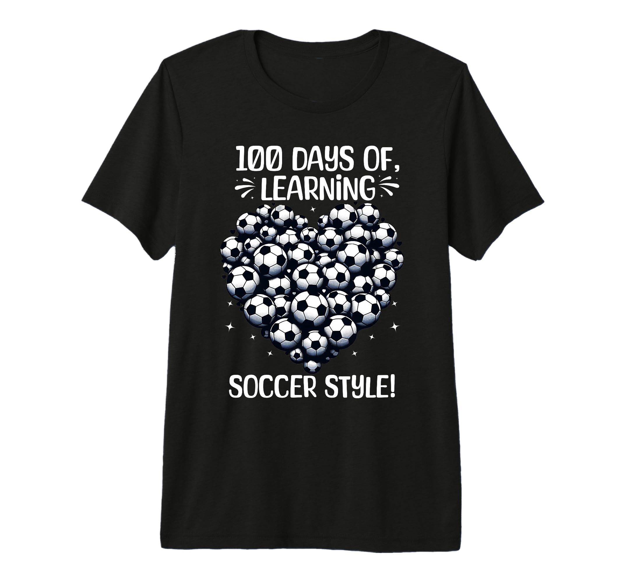 100 Days School Soccer Heart Love T-Shirt - Trendy Graphic for Adults - T-Shirt, Sweatshirt, Hoodie