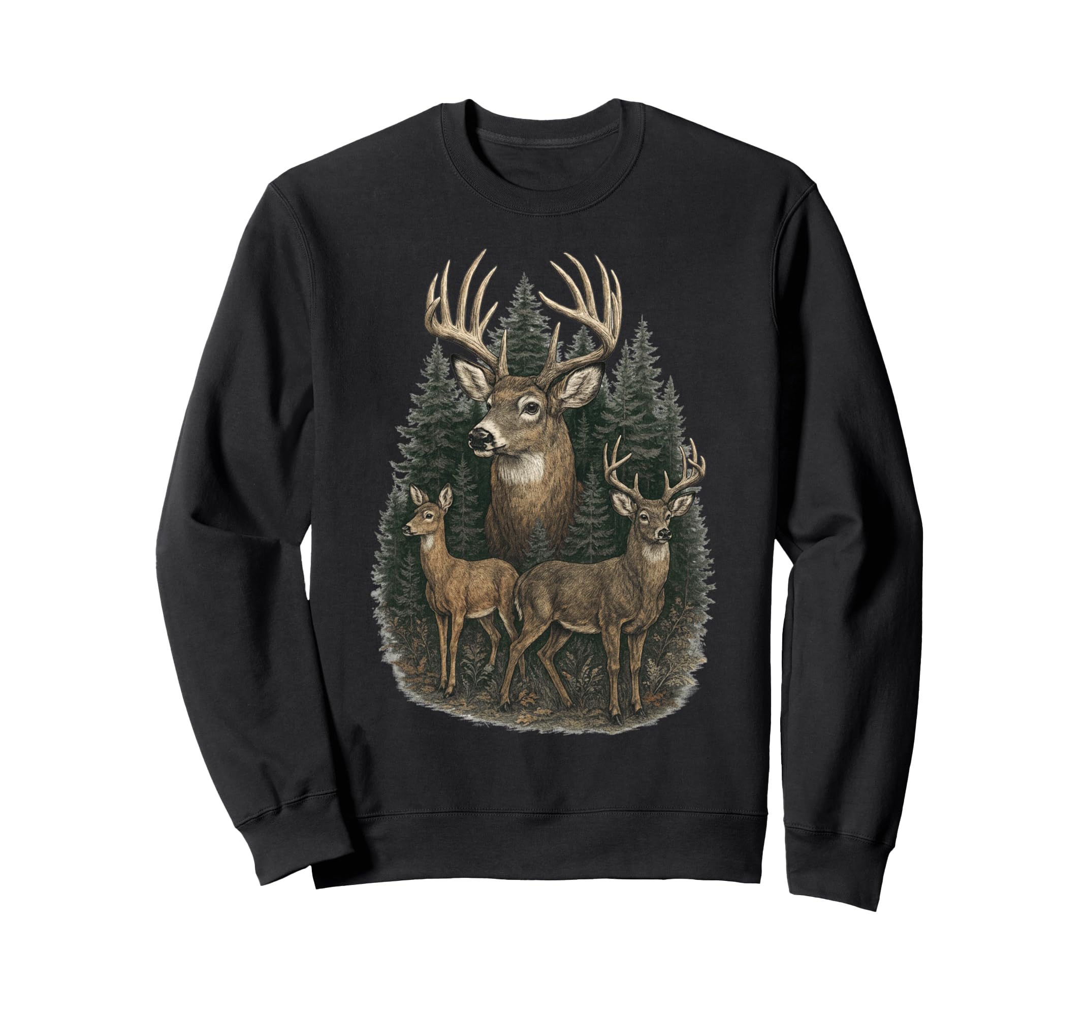 Grunge Deer 90S Sweatshirt - Streetwear Style for Adults - T-Shirt, Sweatshirt, Hoodie