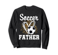 Soccer Father Leopard Heart Matching Sweatshirt - Graphic Print for Adults - T-Shirt, Sweatshirt, Hoodie