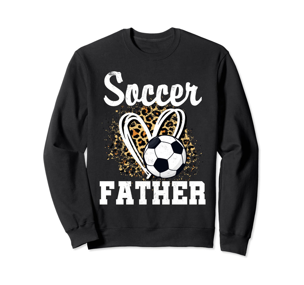 Soccer Father Leopard Heart Sweatshirt - Minimalist Print Men Women - T-Shirt, Sweatshirt, Hoodie