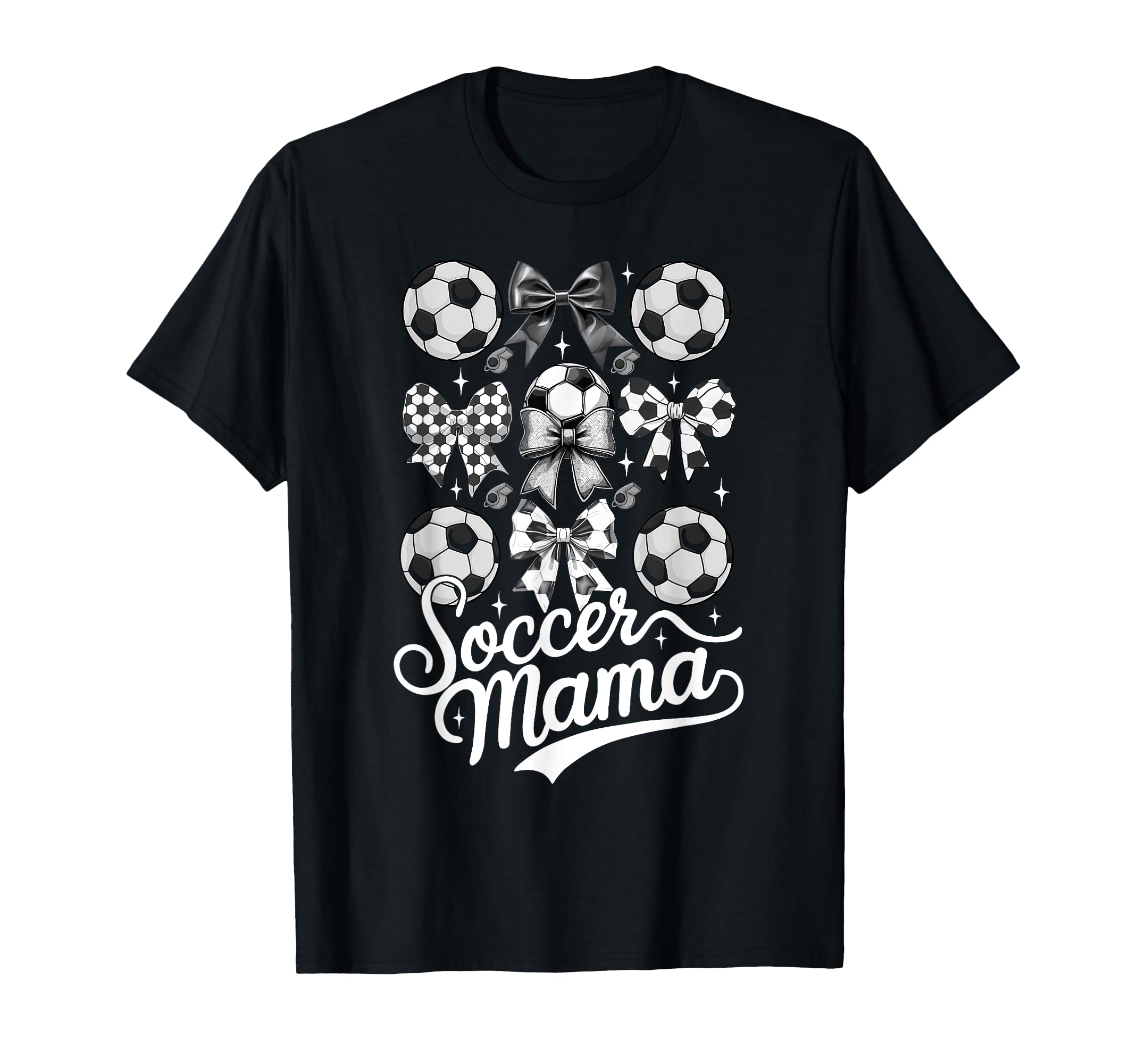 Soccer Mama Coquette Bow Soccer Mom Fan T-Shirt - Graphic Print Unisex - T-Shirt, Sweatshirt, Hoodie